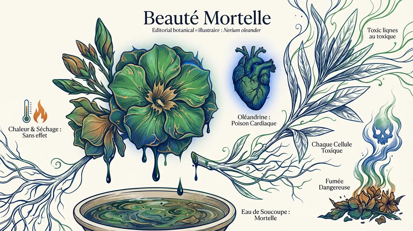Fleurs de laurier rose montrant la beauté trompeuse de cette plante toxique