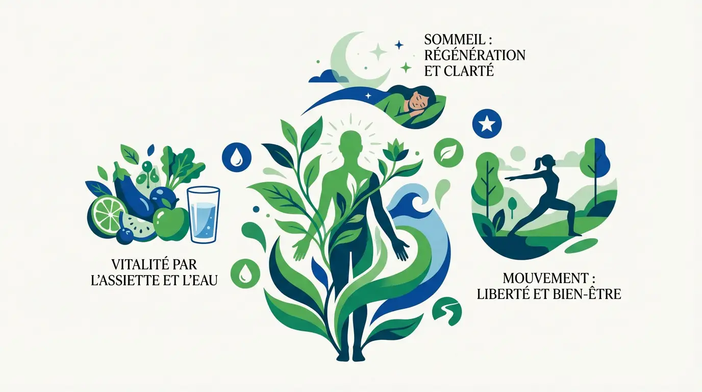 Infographie illustrant les piliers de la vitalit&eacute; physique