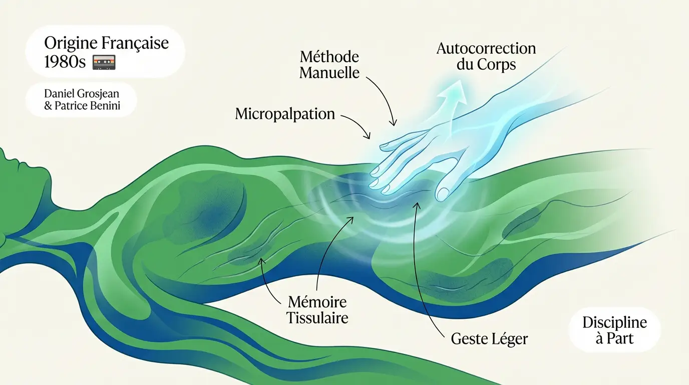 Praticien effectuant une micropalpation pour identifier la mémoire tissulaire
