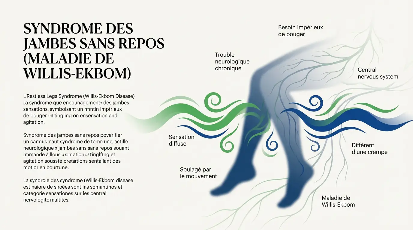 Illustration médicale du syndrome des jambes sans repos