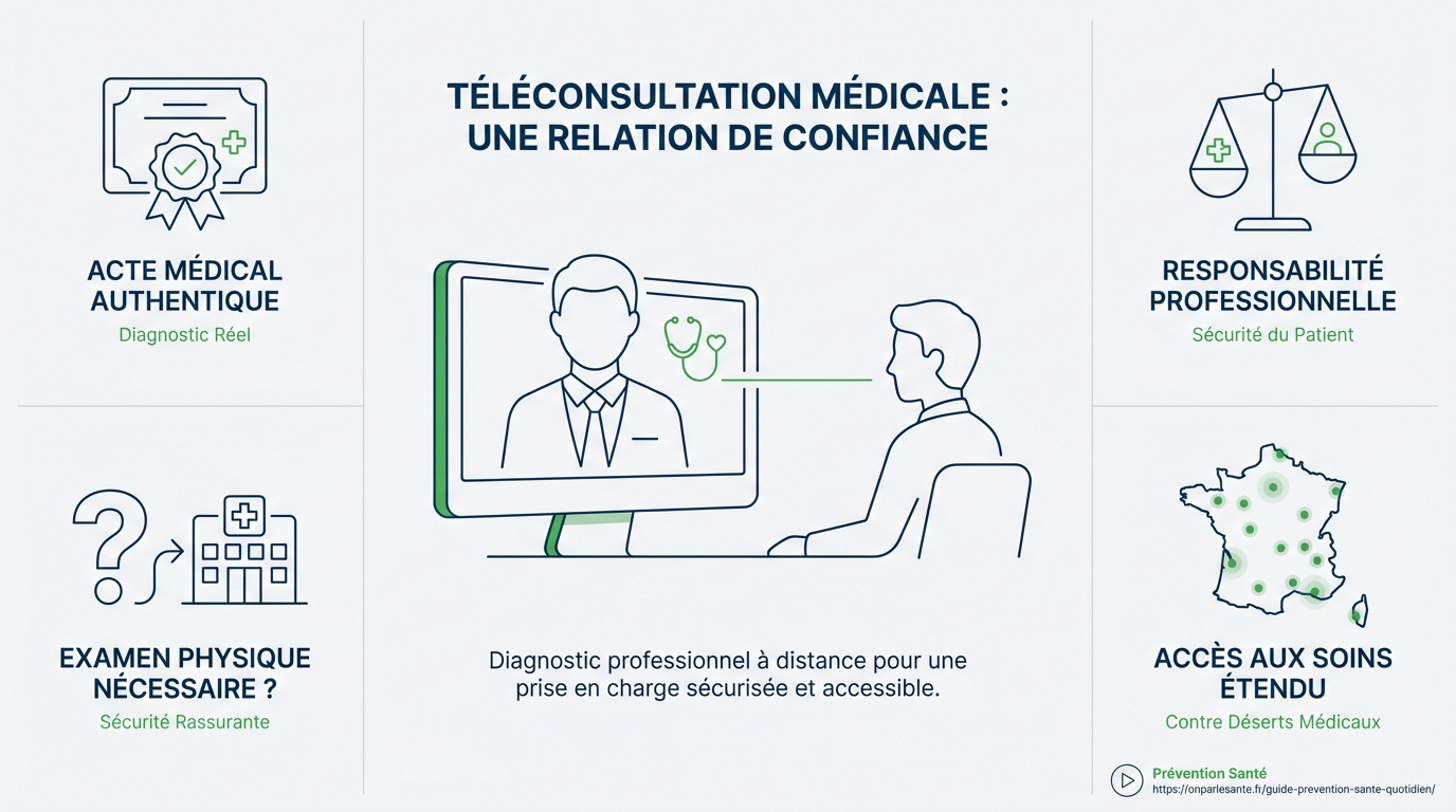 Médecin en téléconsultation expliquant un diagnostic via une tablette