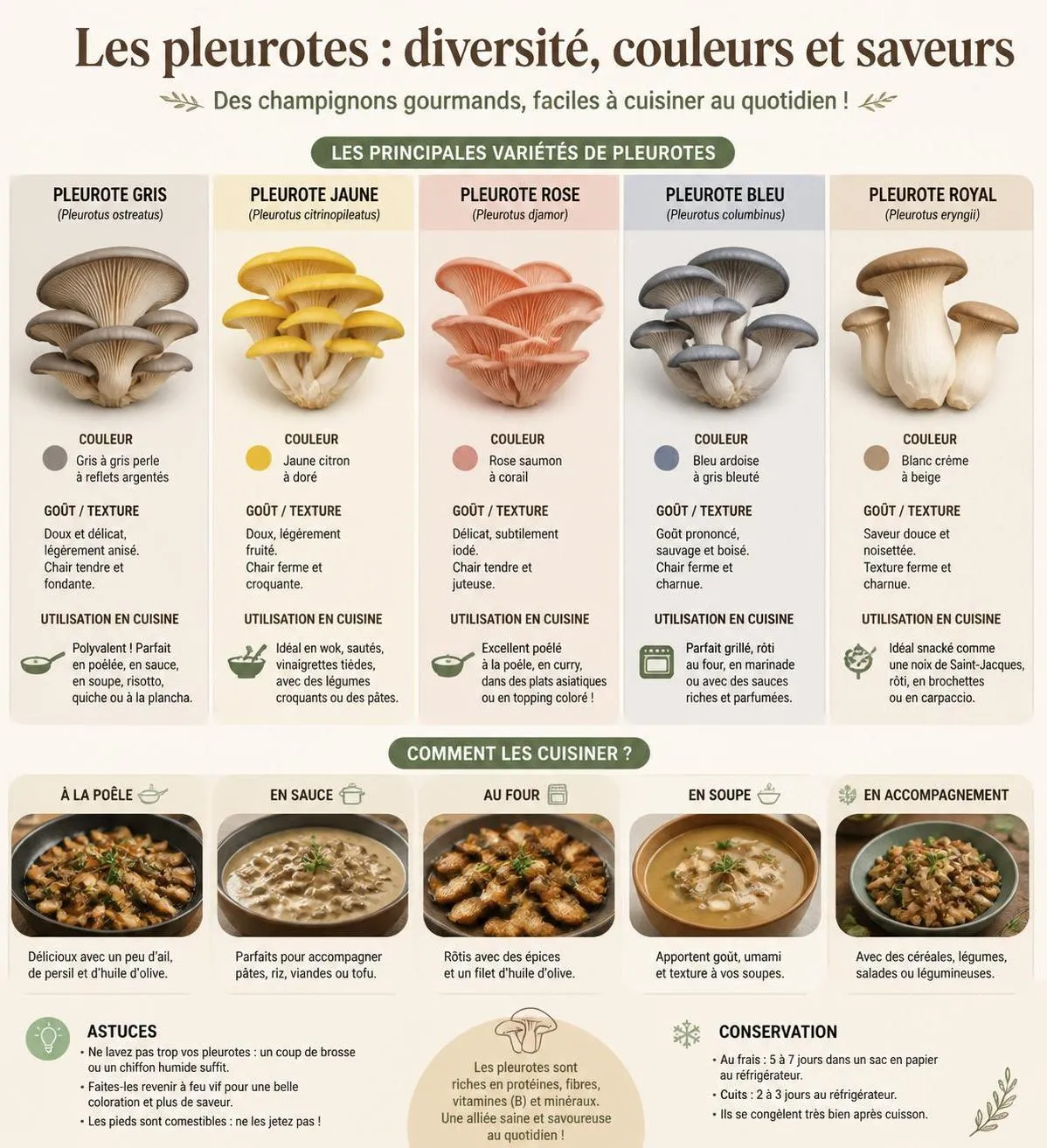 découvrez les bienfaits nutritionnels du pleurote et apprenez comment cuisiner ce champignon savoureux pour des plats sains et délicieux.