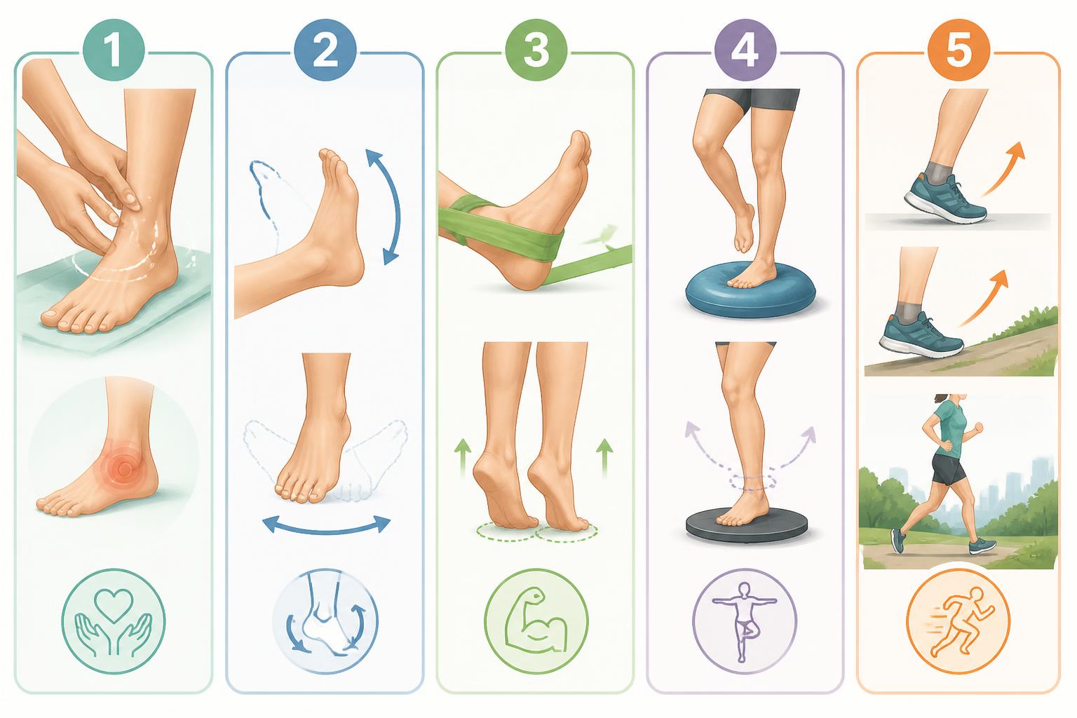 découvrez un guide complet en 5 étapes clés pour rééduquer votre cheville après une entorse, afin de retrouver mobilité, force et prévenir les récidives efficacement.