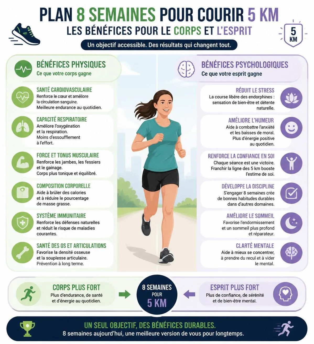 découvrez un plan d'entraßnement de 8 semaines spécialement conçu pour les débutants en running, afin de courir 5 km sans s'essouffler et améliorer votre endurance progressivement.