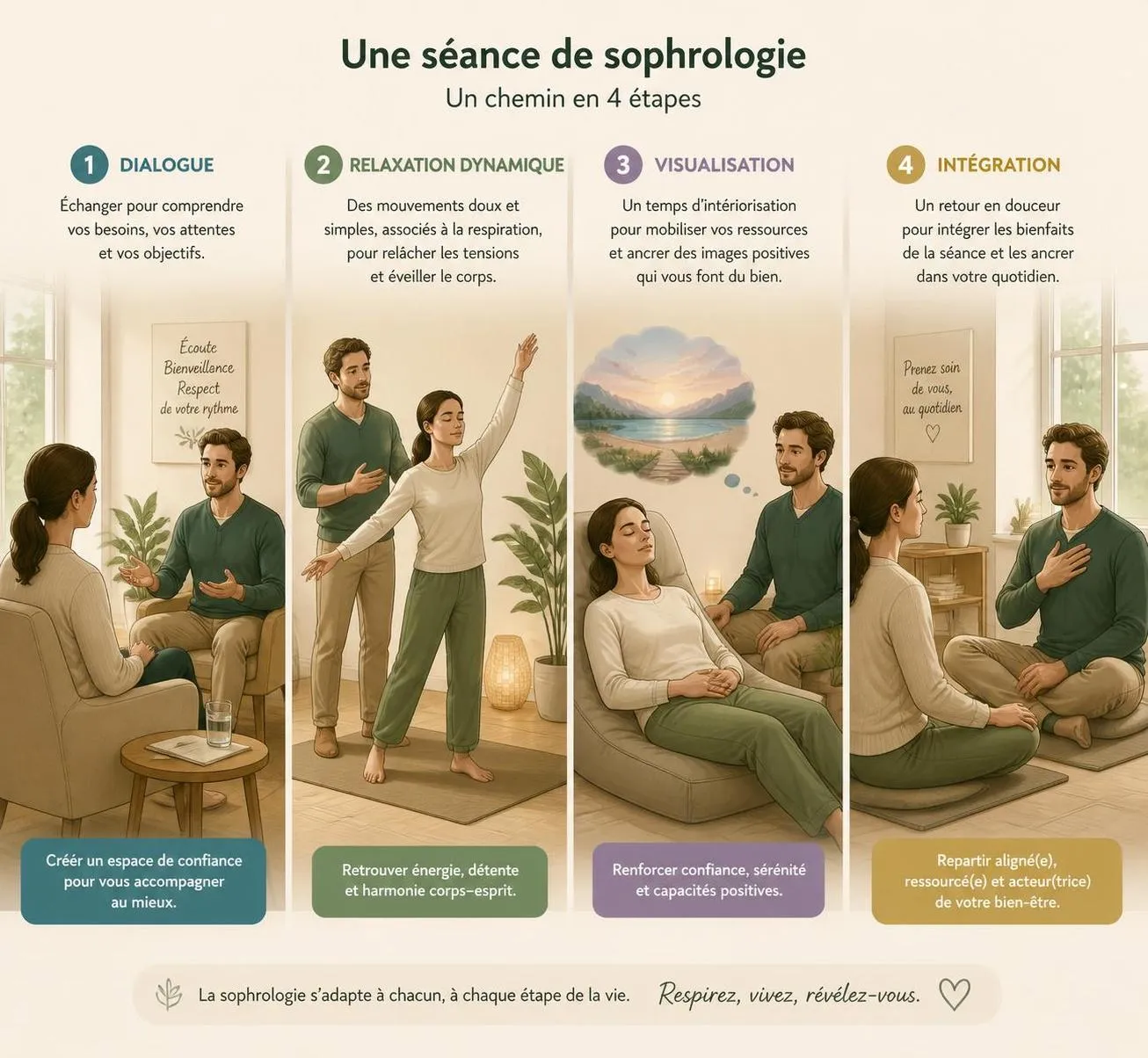 dĂ©couvrez les bienfaits de la sophrologie, des exercices pratiques et des conseils pour dĂ©buter facilement en 2026. amĂ©liorez votre bien-ĂȘtre au quotidien grĂące Ă cette mĂ©thode de relaxation guidĂ©e.