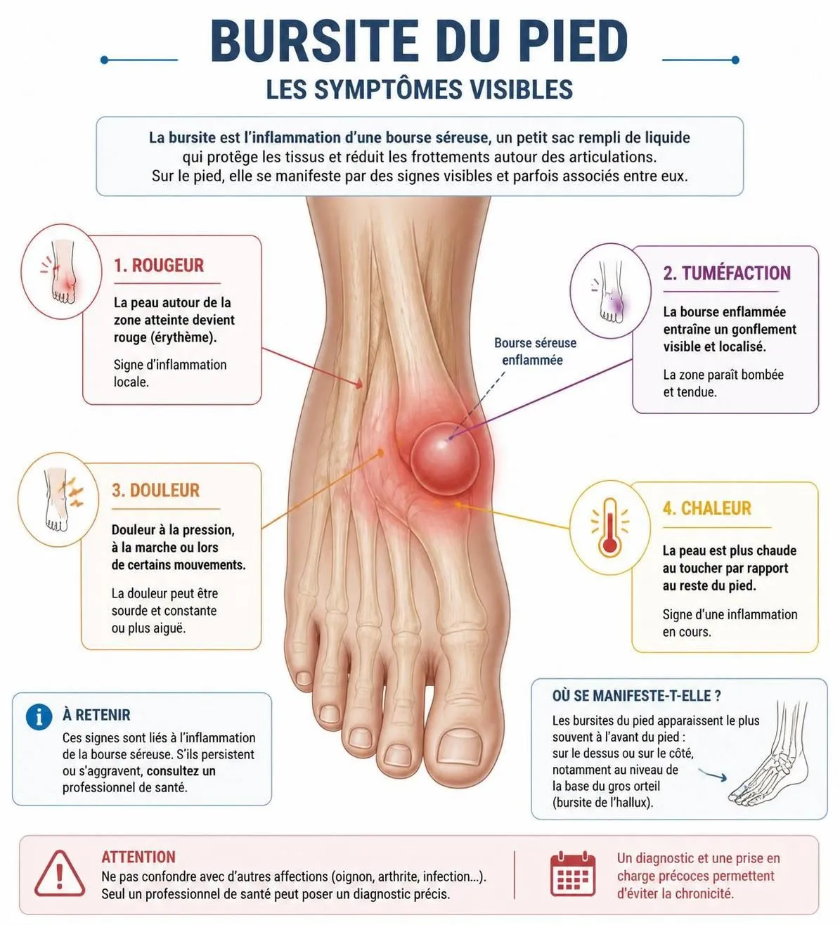 découvrez les causes de la bursite du pied, les options de traitement efficaces et nos conseils pour reprendre le sport sans douleur en toute sécurité.