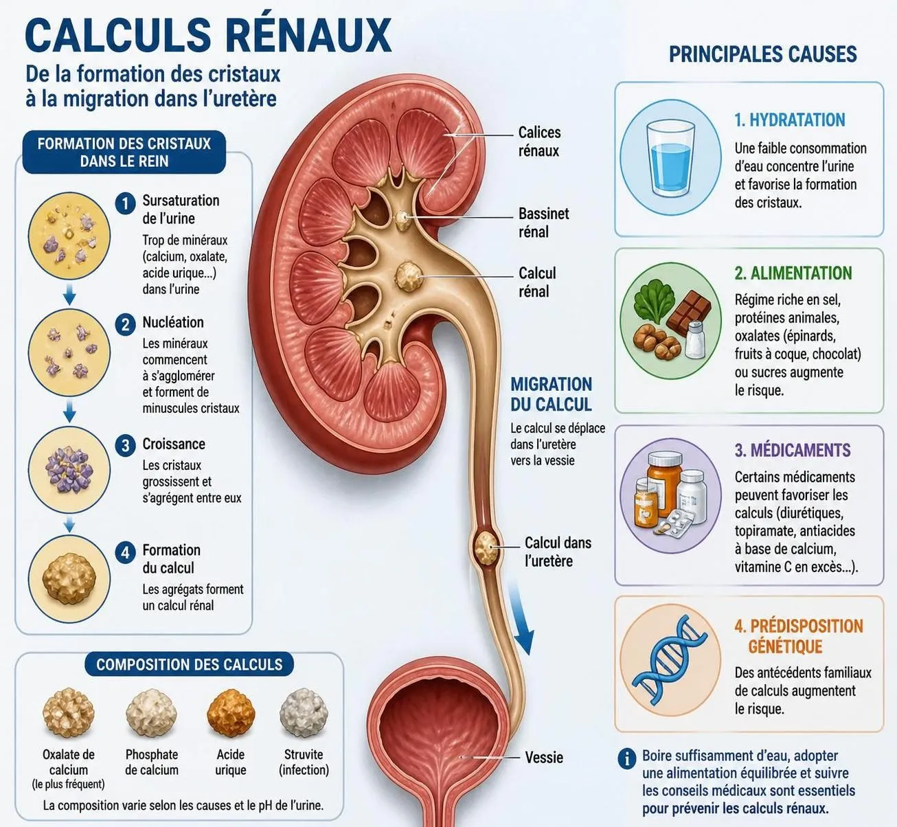 découvrez tout sur les calculs rénaux : leurs causes, symptômes de la douleur, méthodes de prévention efficaces et options de traitement en 2026 pour mieux gérer cette condition.