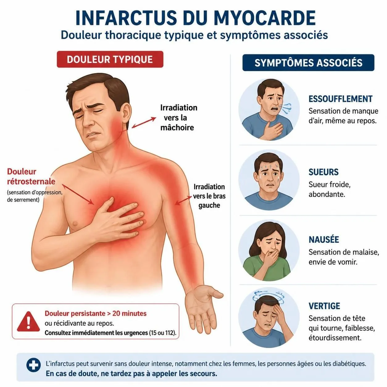 apprenez à identifier rapidement les signes d'un infarctus du myocarde et découvrez les gestes essentiels pour agir efficacement et sauver des vies.