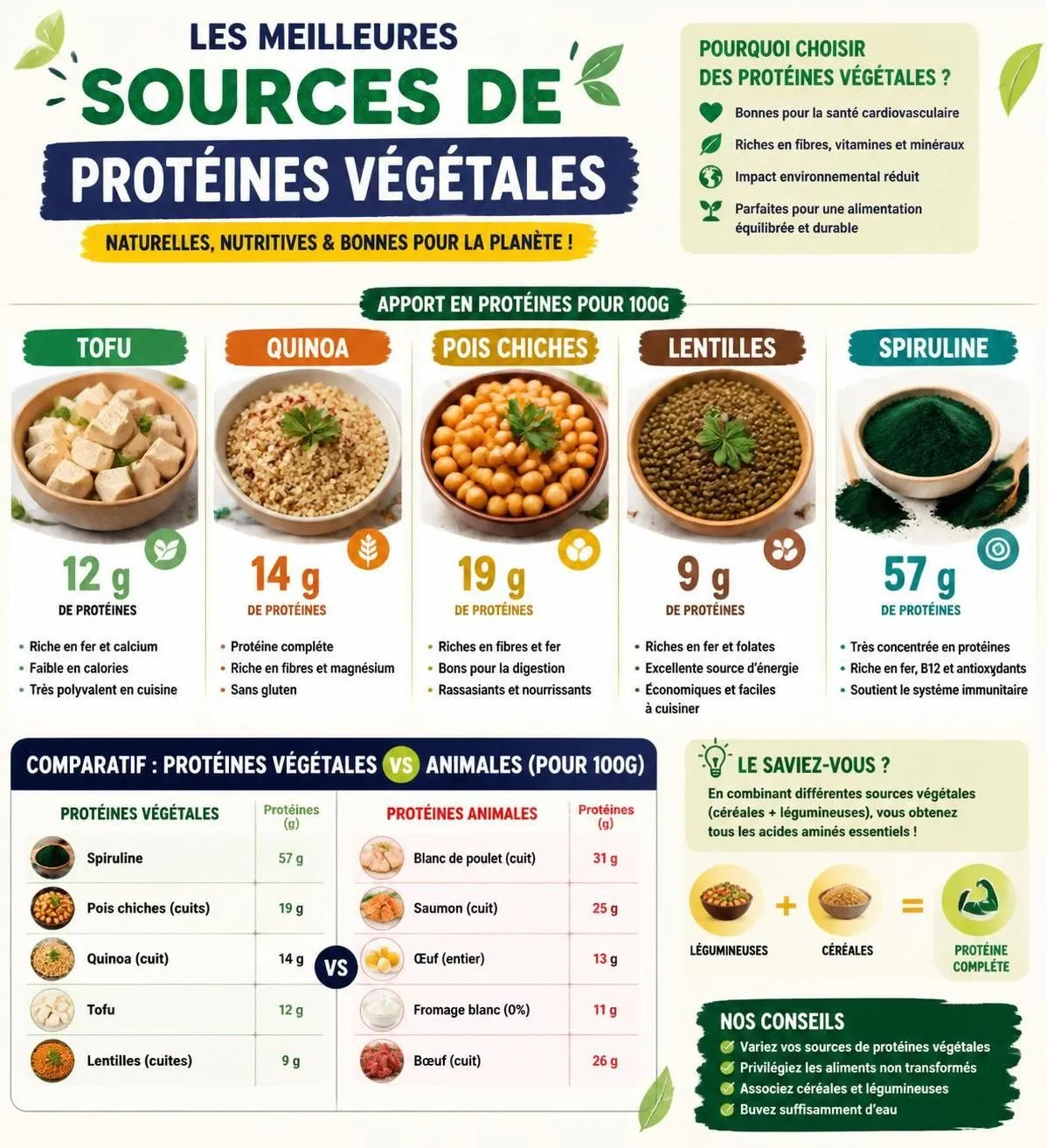 découvrez les meilleures sources de protéines végétales pour couvrir vos besoins nutritionnels de manière saine et durable.