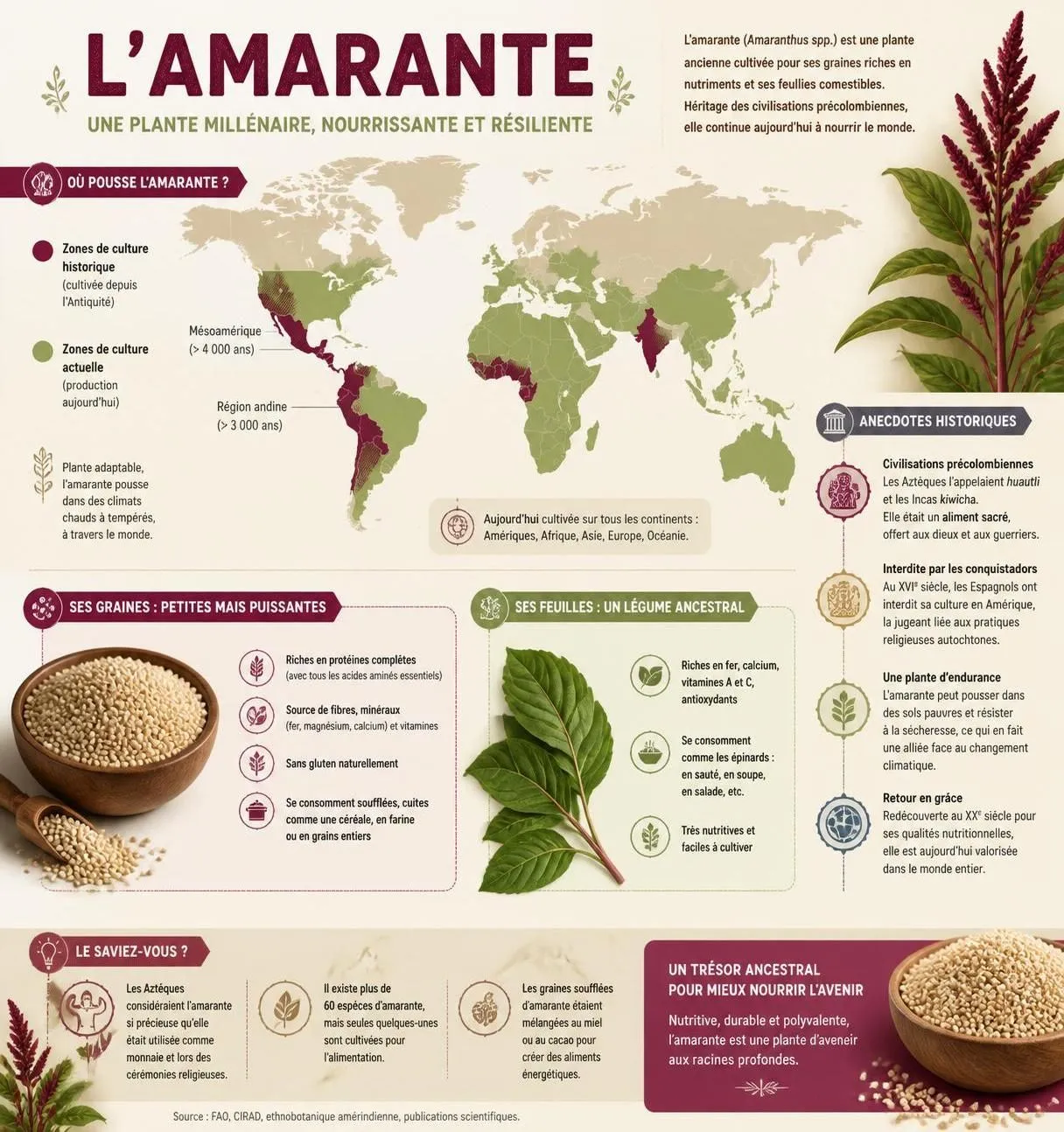 découvrez l'amarante, un super-aliment sans gluten aux multiples bienfaits pour la santé, et explorez nos idées recettes savoureuses pour l'intégrer facilement à votre alimentation.