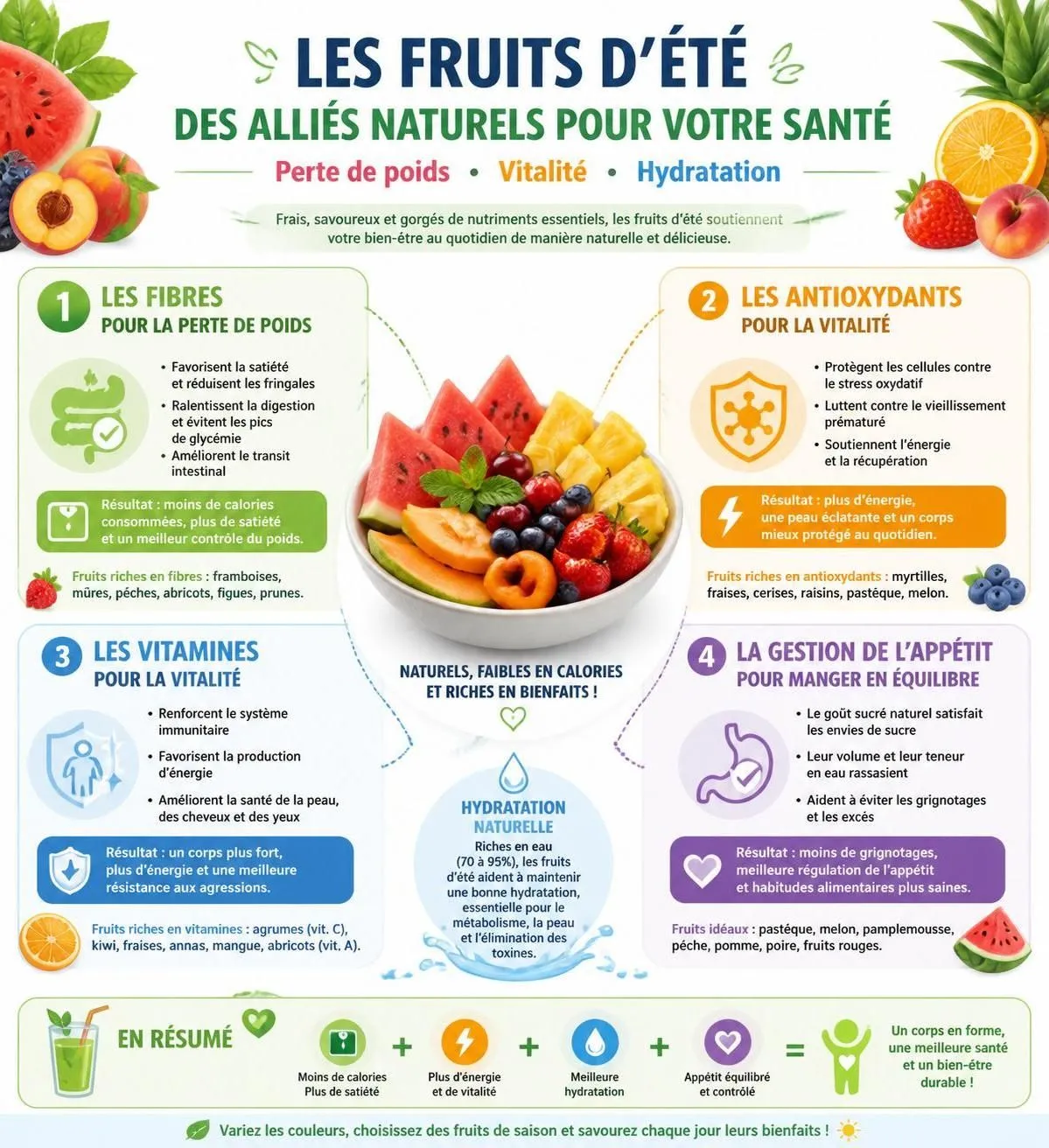 découvrez le tableau comparatif des calories des fruits d'été et apprenez quels fruits privilégier pour faciliter la perte de poids tout en profitant des saveurs estivales.
