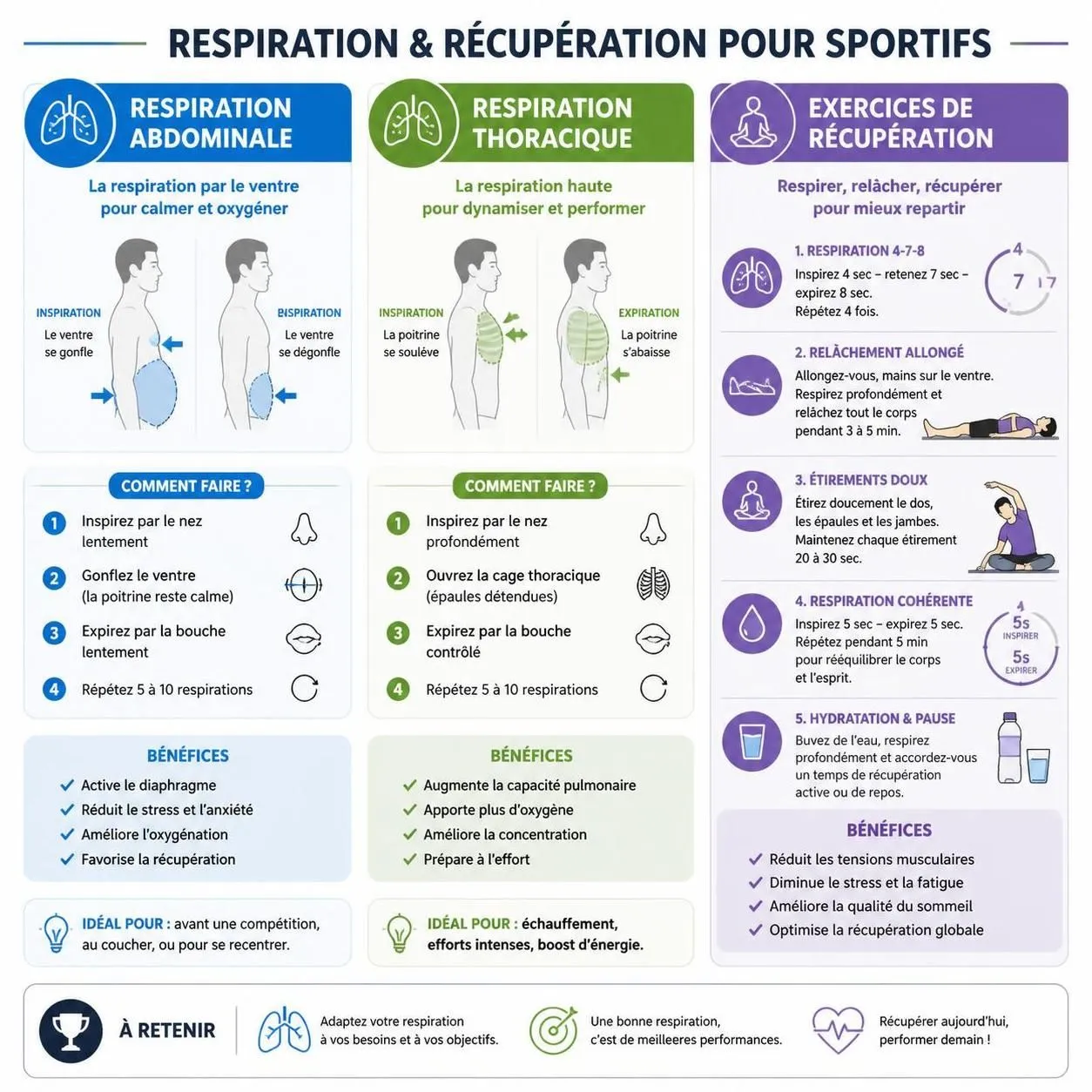 découvrez des exercices de respiration efficaces pour améliorer vos performances sportives, avec des techniques à pratiquer avant et après l'effort pour optimiser votre endurance et votre récupération.