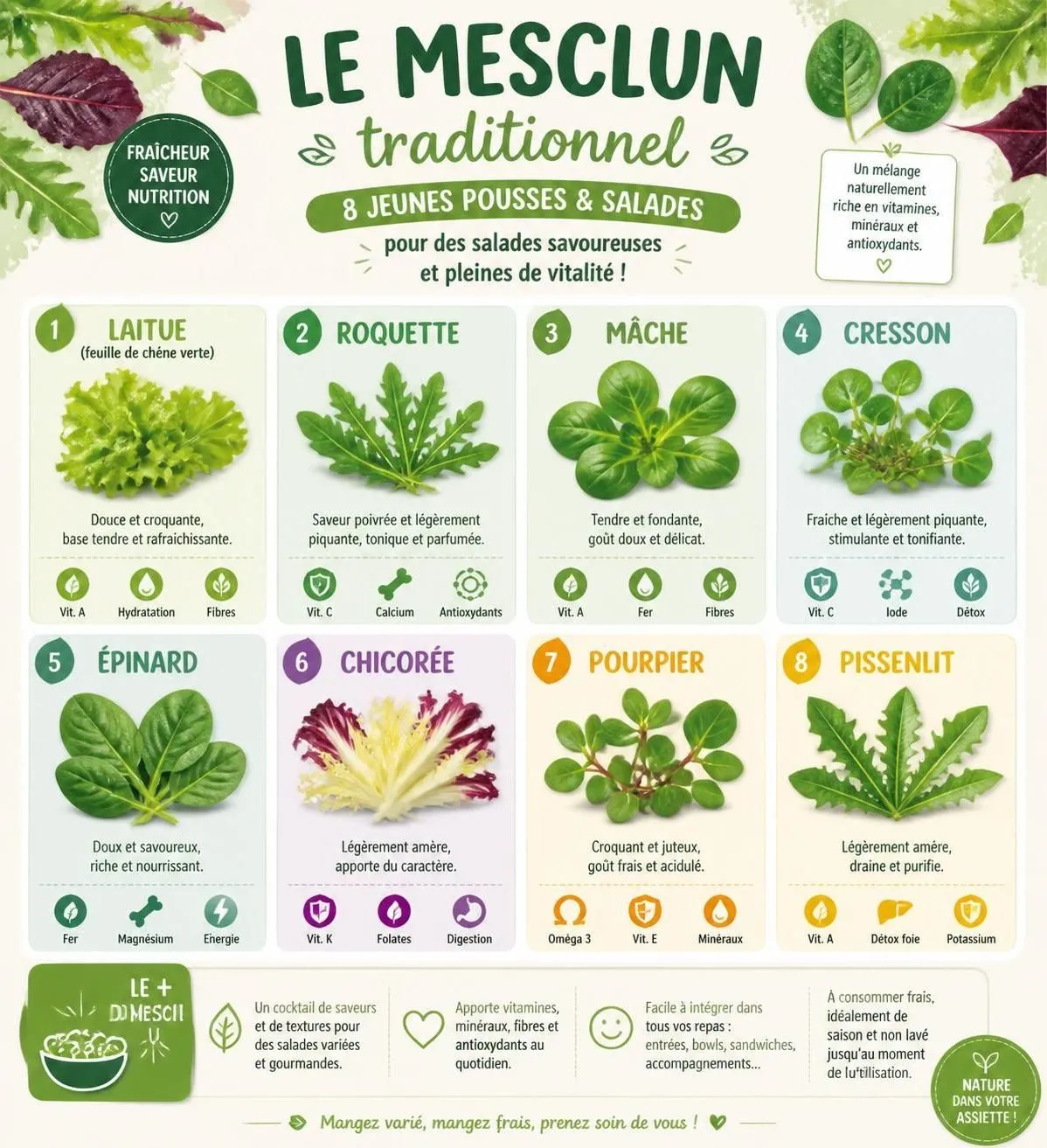 découvrez les bienfaits du mesclun, une salade savoureuse et nutritive, ainsi que des conseils pratiques pour la préparer facilement chez vous.