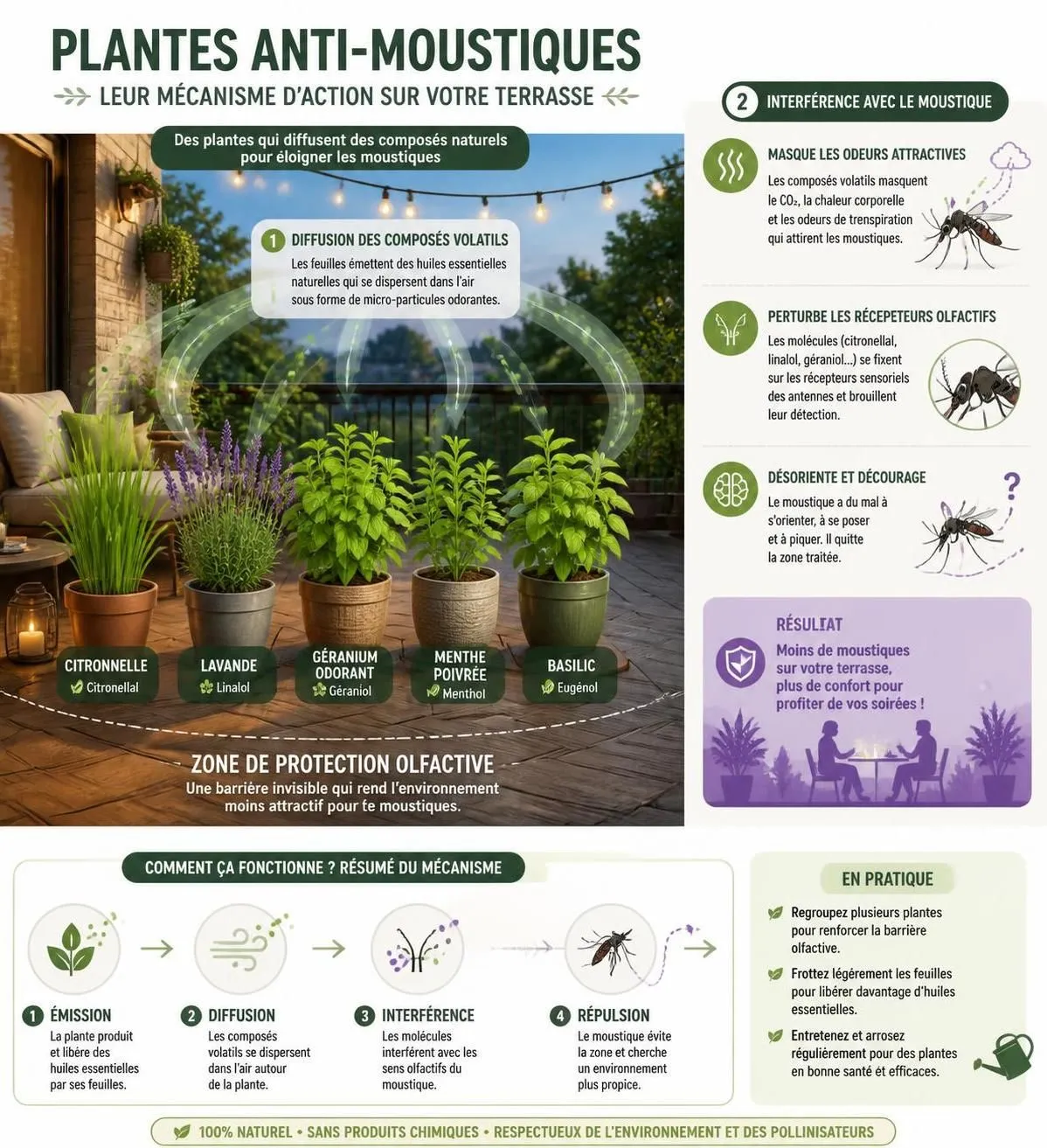 découvrez les 8 plantes anti-moustiques les plus efficaces à installer sur votre terrasse pour profiter des beaux jours sans être gêné par les insectes.