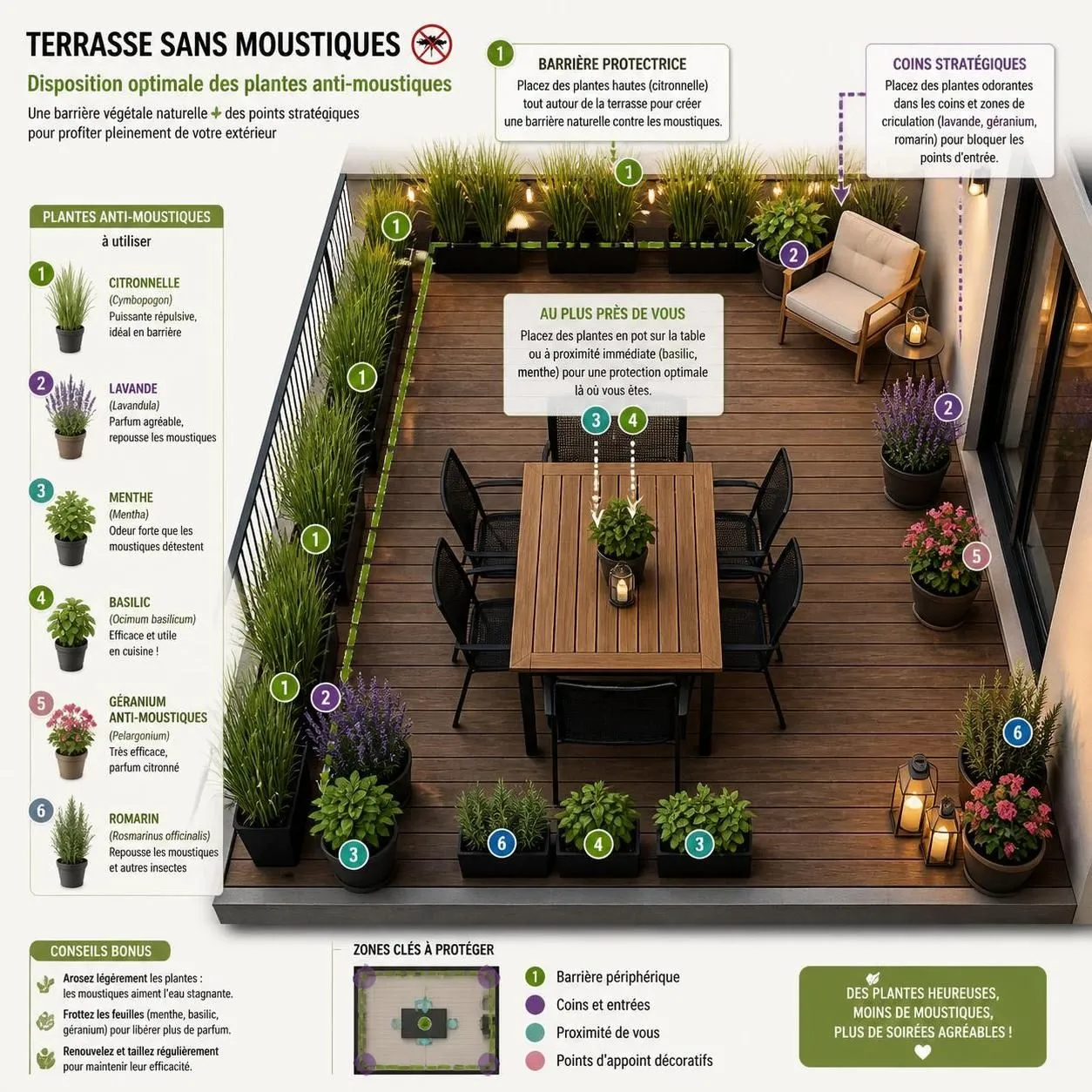 découvrez les 8 plantes anti-moustiques les plus efficaces à installer sur votre terrasse pour profiter de l'été sans nuisibles.