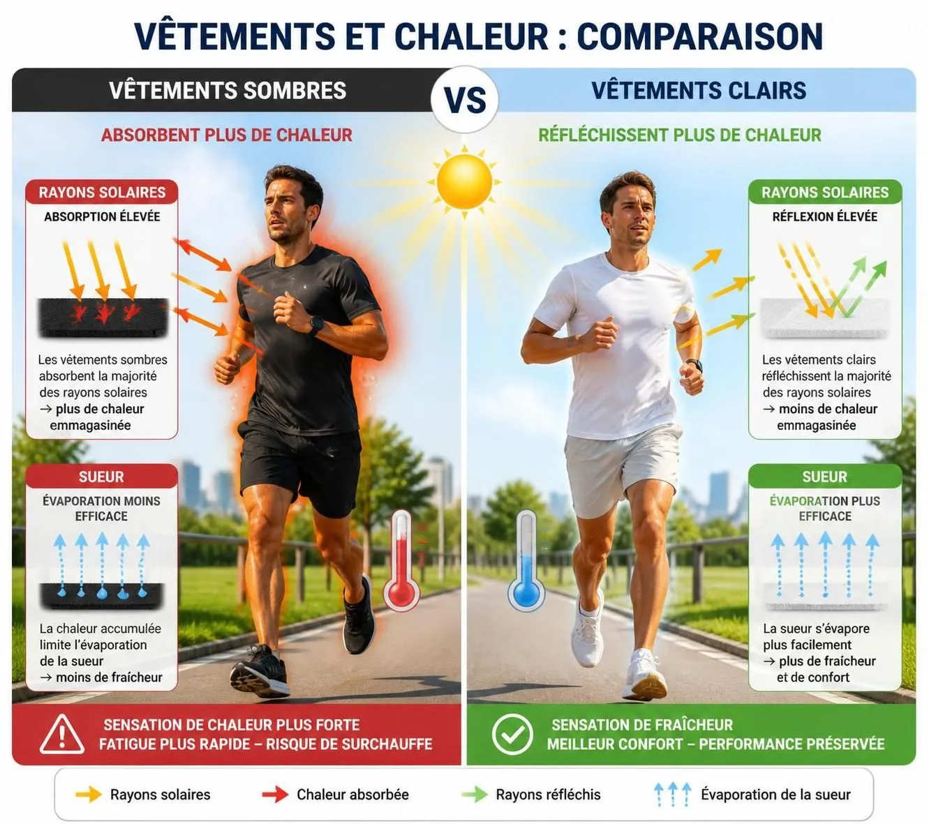 découvrez nos conseils pour pratiquer le running en été en toute sécurité, en adaptant votre entraßnement à la chaleur et en évitant les risques liés aux fortes températures.
