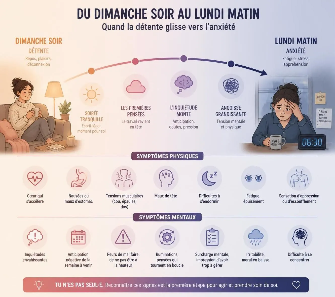 découvrez pourquoi l'anxiété du dimanche soir survient et apprenez des stratégies efficaces pour la gérer et retrouver votre sérénité avant la semaine.