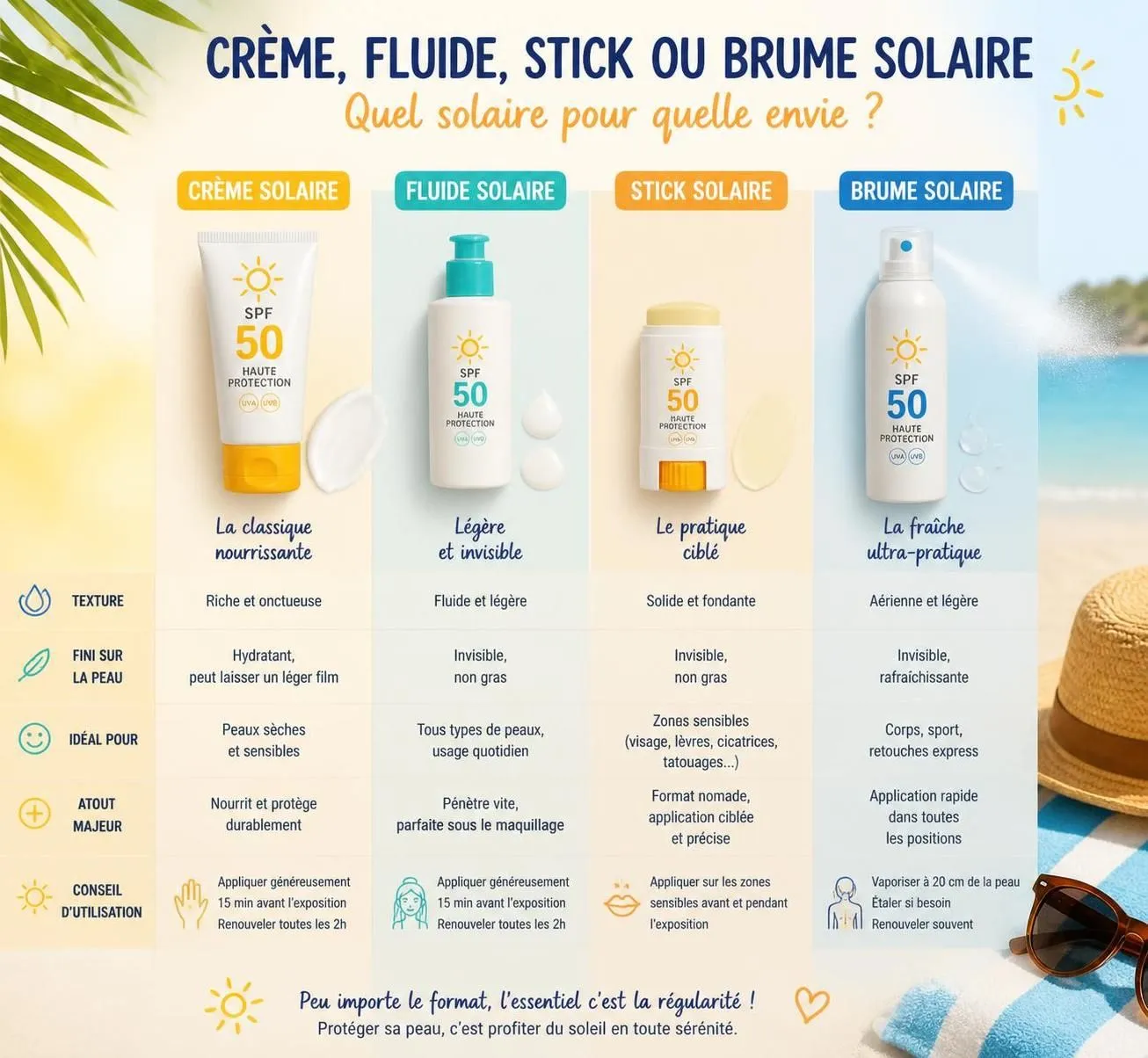 découvrez comment choisir la crème solaire adaptée à votre type de peau et à votre exposition pour une protection optimale contre les uv.