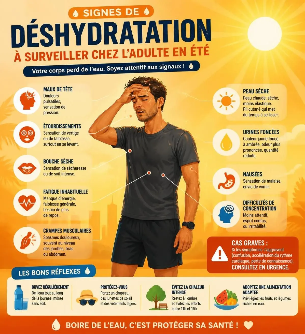 découvrez les symptômes et conséquences de la déshydratation en été, ainsi que nos conseils essentiels pour bien vous hydrater et rester en bonne santé durant les fortes chaleurs.