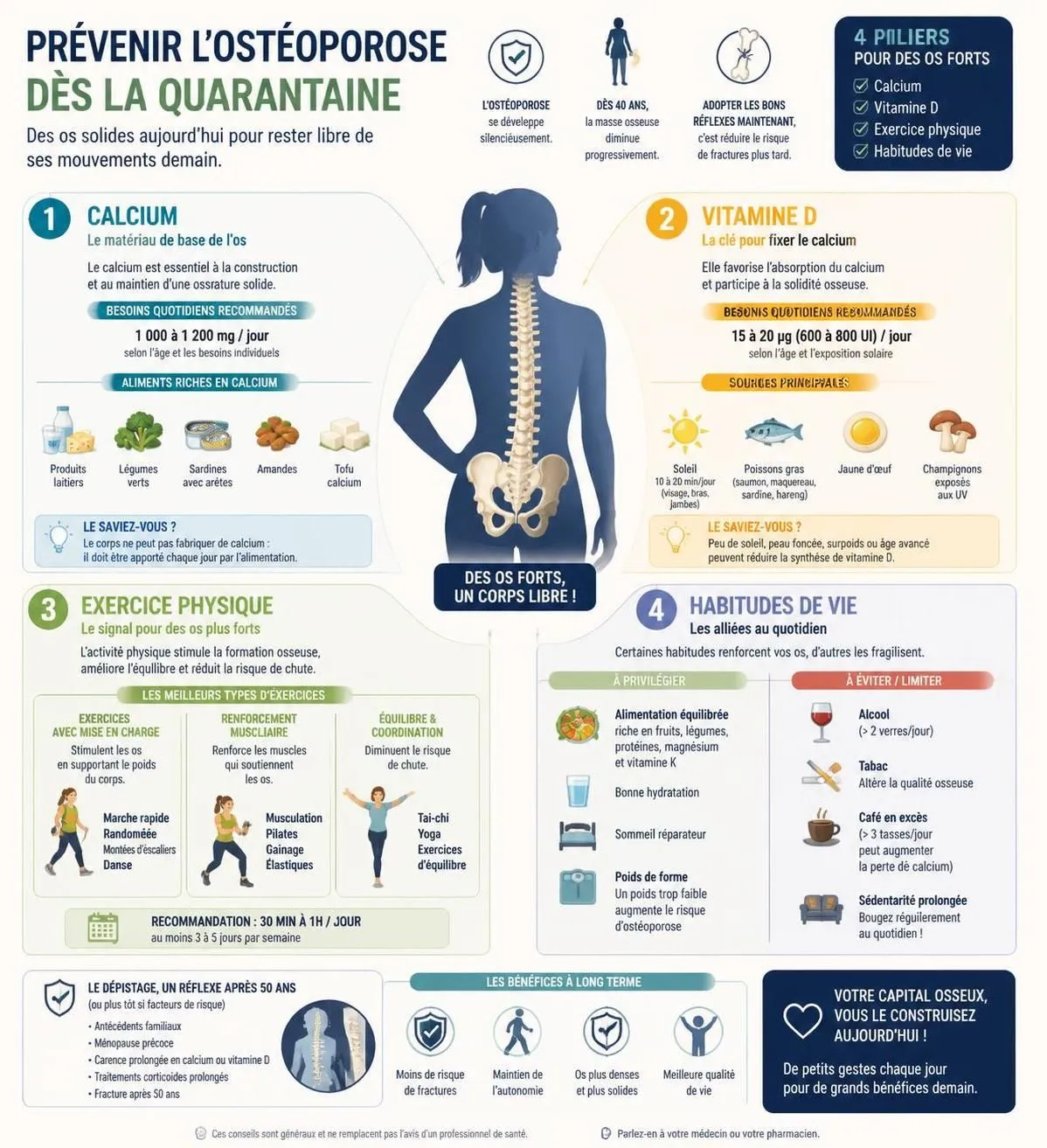 découvrez les premières mesures essentielles pour prévenir l'ostéoporose et protéger la solidité de vos os à partir de 40 ans.