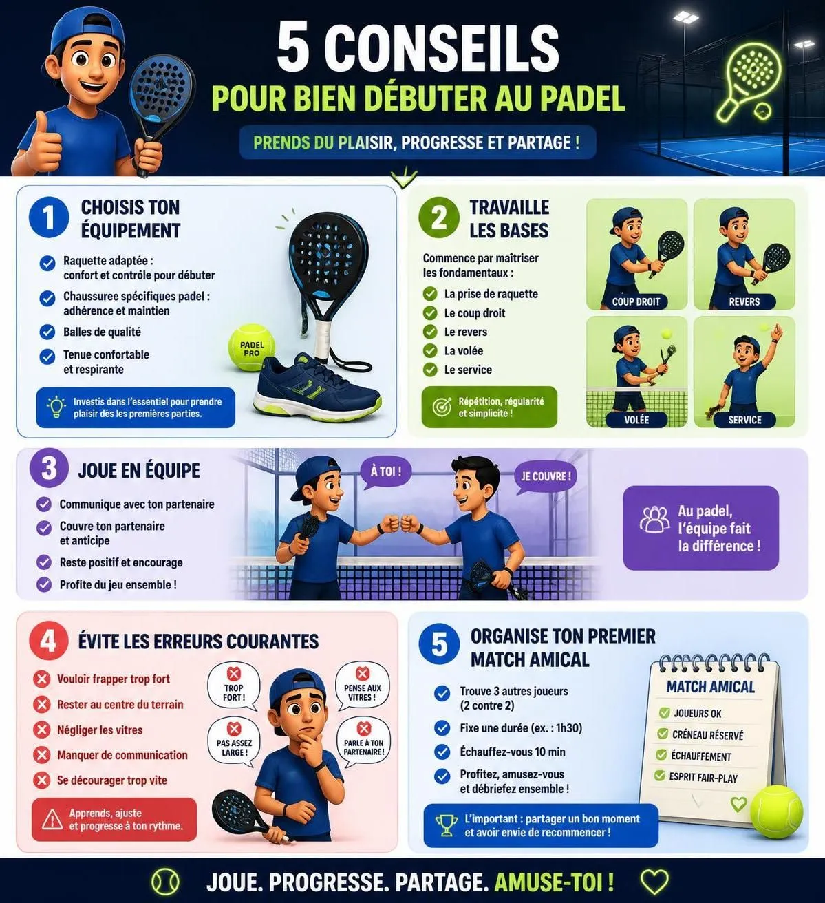découvrez les règles du padel, ses bienfaits physiques et nos conseils pour bien débuter ce sport tendance en pleine expansion.