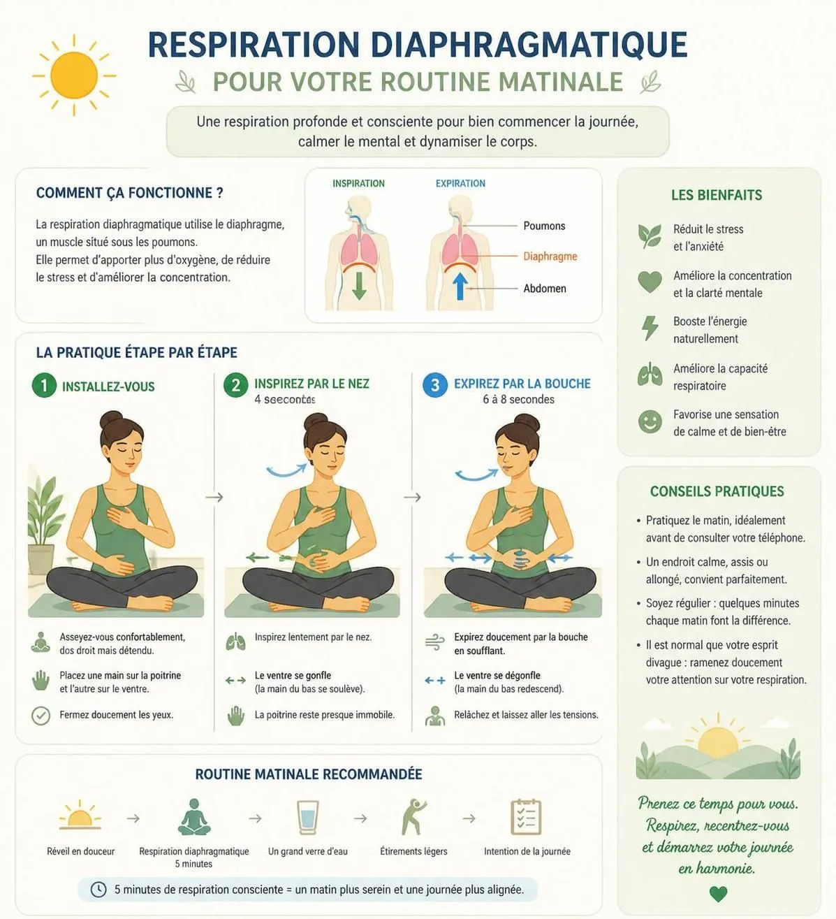dĂ©couvrez une routine matinale bien-ĂȘtre efficace avec des habitudes simples Ă adopter pour transformer vos journĂ©es et amĂ©liorer votre qualitĂ© de vie dĂšs le rĂ©veil.