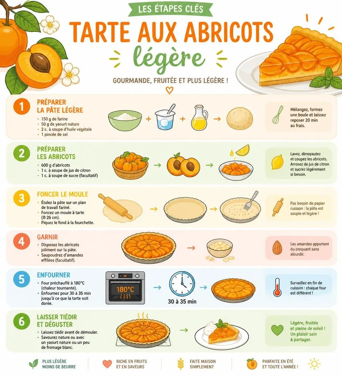 découvrez notre recette légère de tarte aux abricots, alliant plaisir gourmand et bienfaits nutritifs de l'abricot d'été pour une pause santé savoureuse.