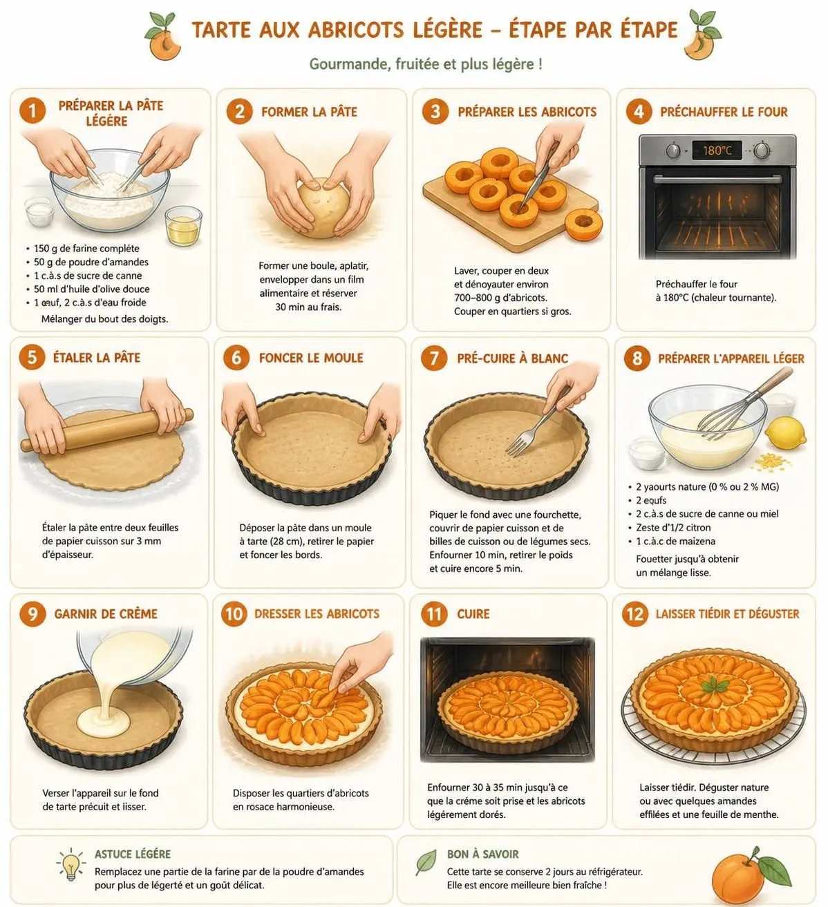 découvrez une recette légère de tarte aux abricots, alliant saveurs estivales et bienfaits nutritifs de l'abricot pour une gourmandise saine et vitaminée.