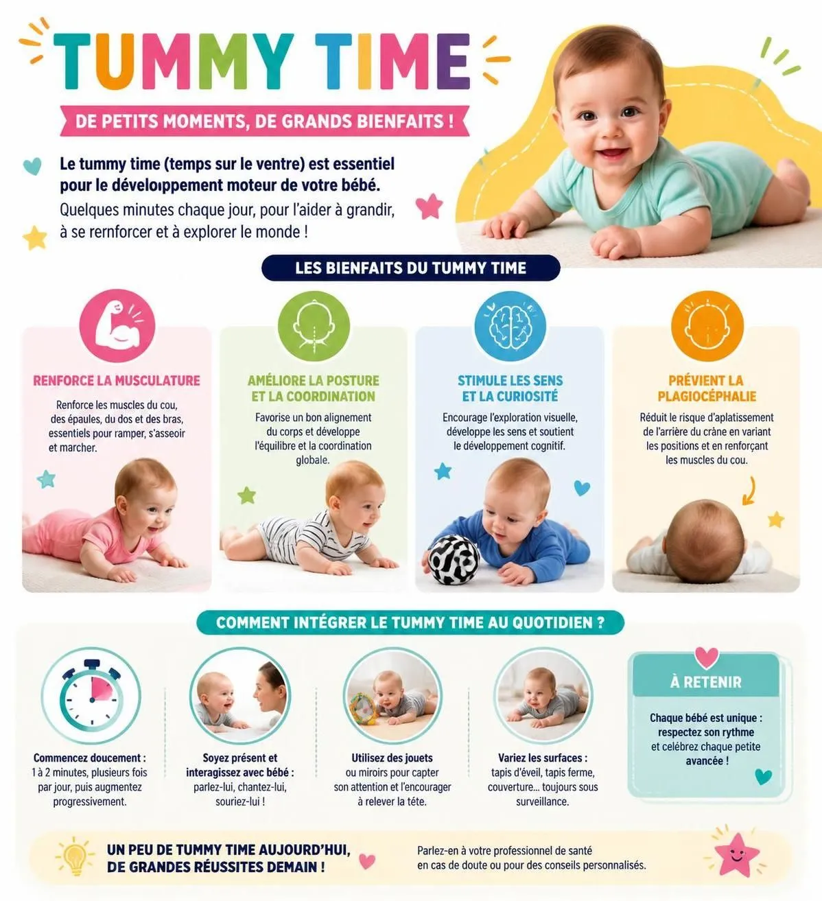 découvrez pourquoi le tummy time est essentiel pour le développement de votre bébé et comment le pratiquer correctement pour favoriser sa motricité et son bien-être.
